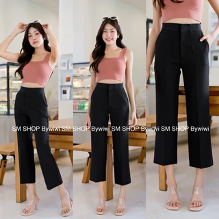 กางเกงขากระดิ่งน้อย ตะขอหน้า ผ้าไอวี่ ผ้าเปเป้ S - 2XL ป้าย SMSHOP พร้อมส่ง