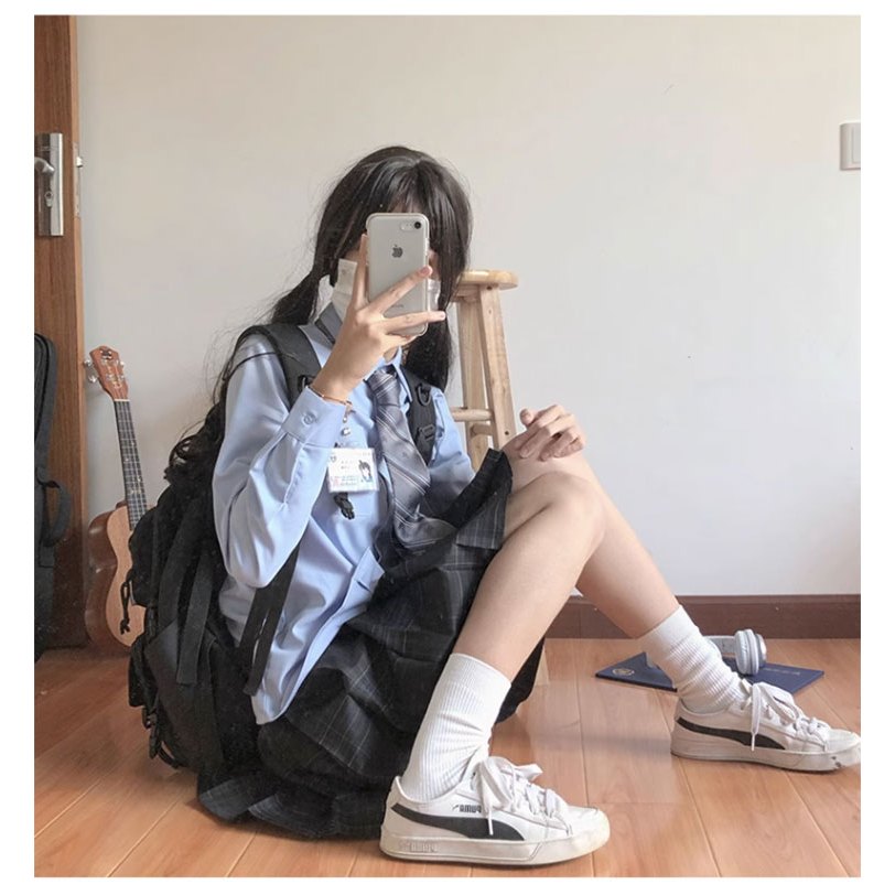เสื้อเชิ้ตแขนยาวคอปกผู้หญิง oversize cotton เสื้อผ้าแฟชั่นสไตล์ญี่ปุ่นสุดน่ารักสไตล์วิทยาลัย เรียบๆแต่สวยใส่ชิวๆ FUUU060
