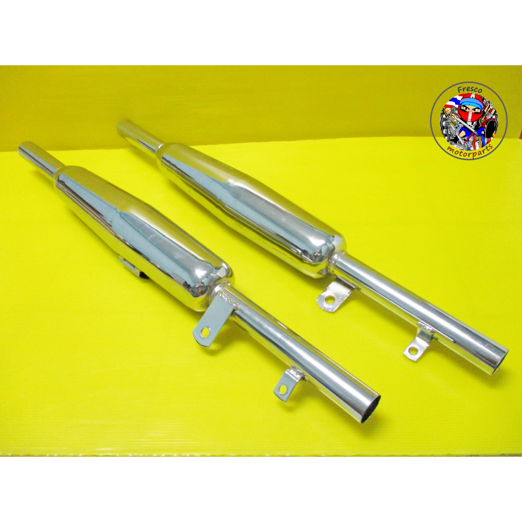 Fit Honda CD125 CD175 CA175  Exhaust ท่อสำหรับรถมอเตอร์ไซด์ ทรง Triumph แบบชุบ