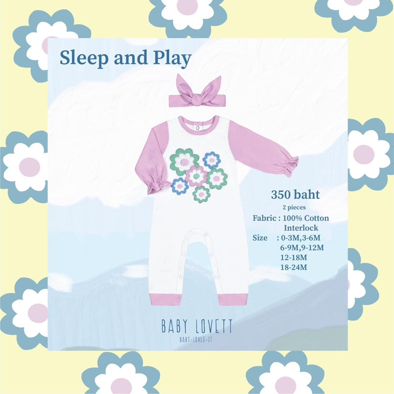 ชุดนอน bblv BabyLOVETT’S FLOWERY MARKET 18-24 new