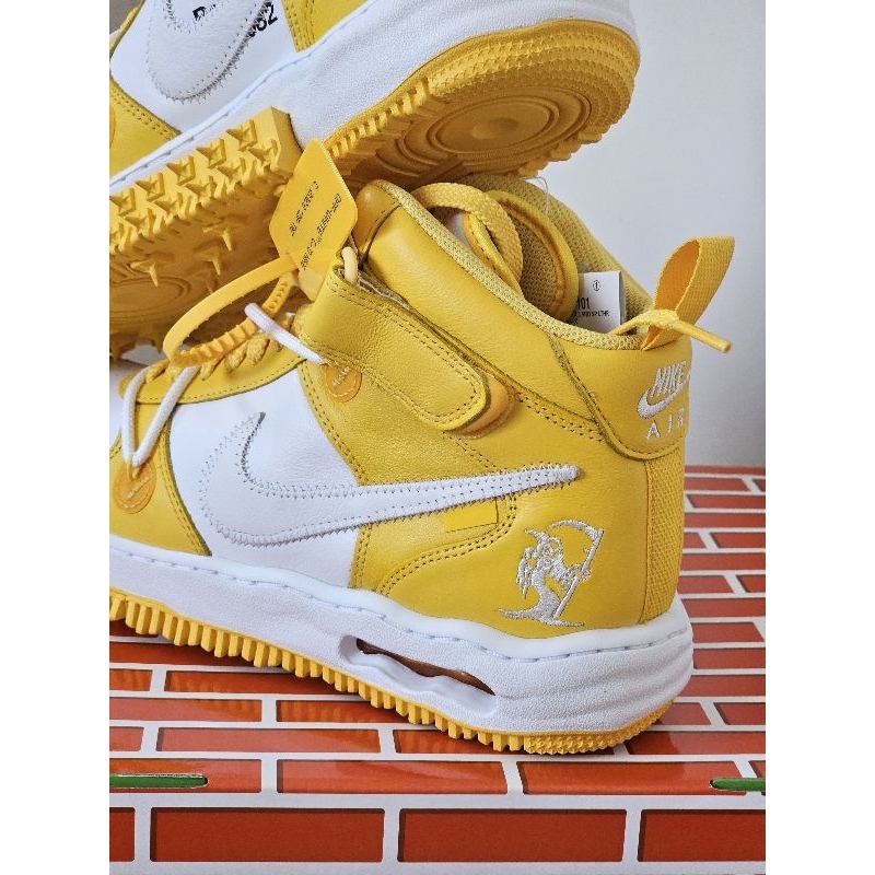 (พร้อมส่ง) ของแท้ มือหนึ่ง Off White x Air Force1 Mid White & Vasity Maize