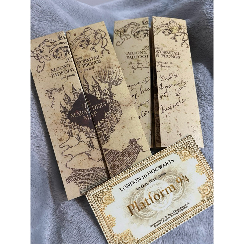 ใหม่! แผนที่ตัวกวน Marauder's Map แฮร์รี่พอตเตอร์ (Harry Potter) Snape insult version พร้อมตั๋วรถไฟ และ original version