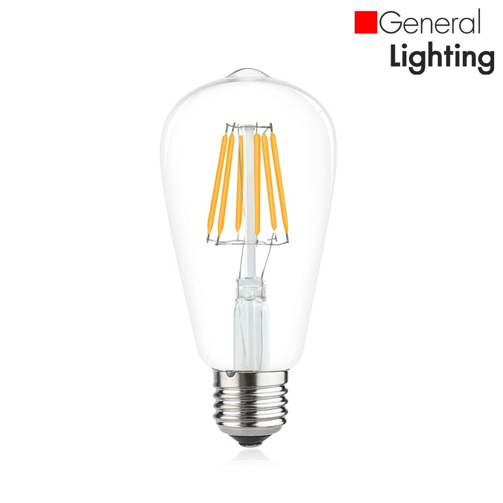 หลอดไฟเอดิสัน หลอดไฟวินเทจ LED E27 ST64 LED 6W แสงวอร์มไวท์ [3832] มีสต็อก จัดส่งสินค้าทุกวัน