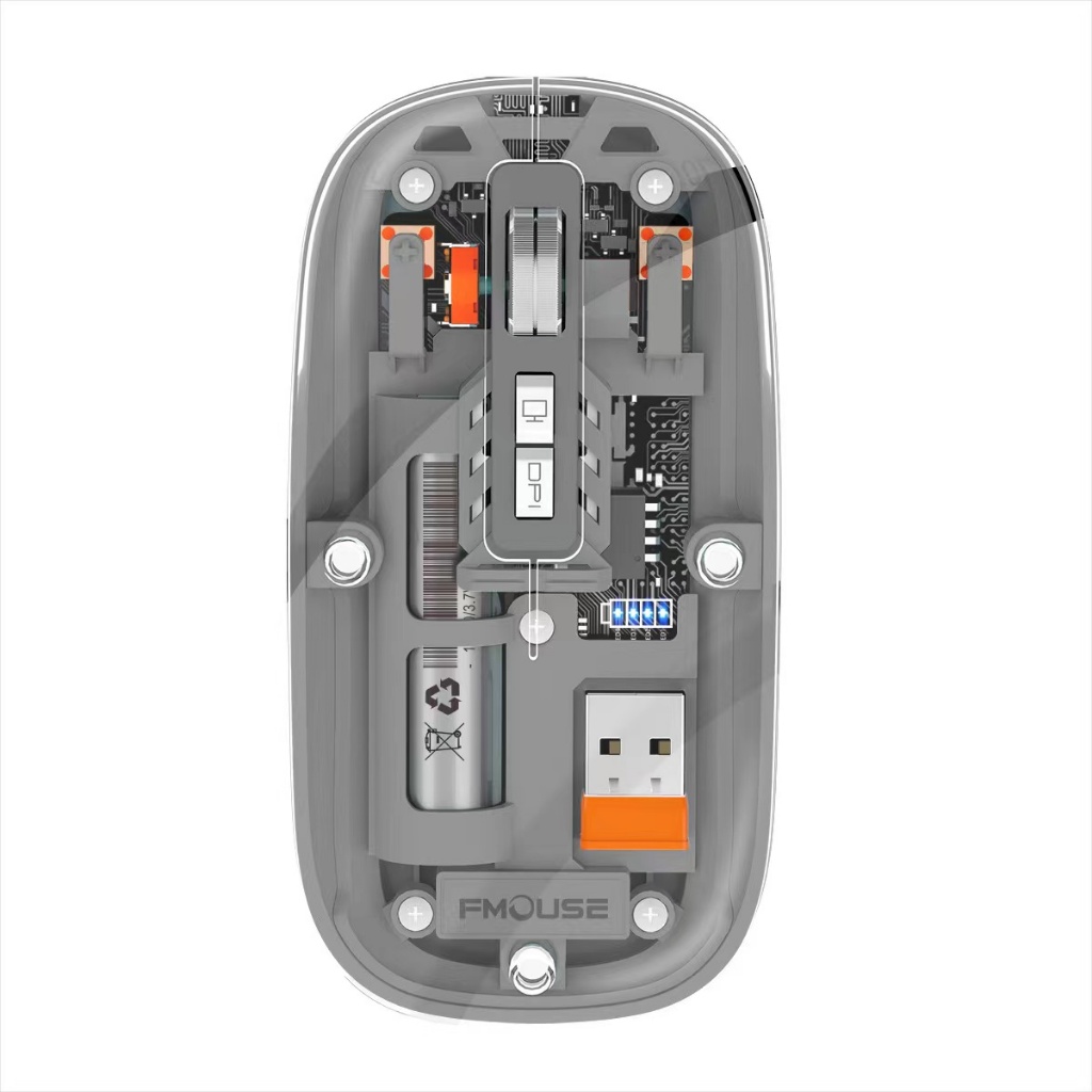 Wireless Mouse / Mouse3 โหมด 2.4G/BT1/BT2 เมาส์ไร้สาย แบบชาร์จแบต เมาส์ไร้เสียง