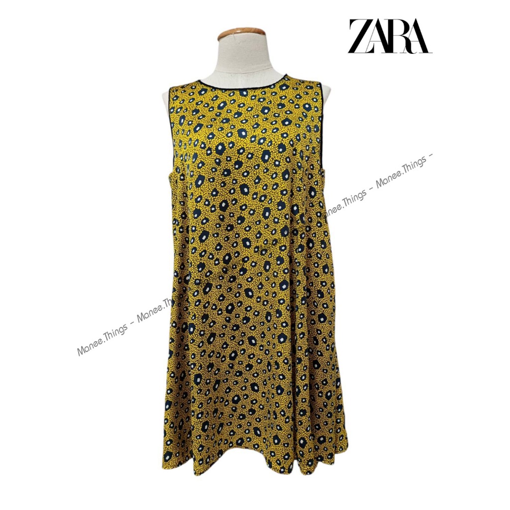 🦋ZARA🦋ซาร่า🦋 [C78] Dress ทรงปล่อยสีเหลือง ZARA size L (มือสอง)