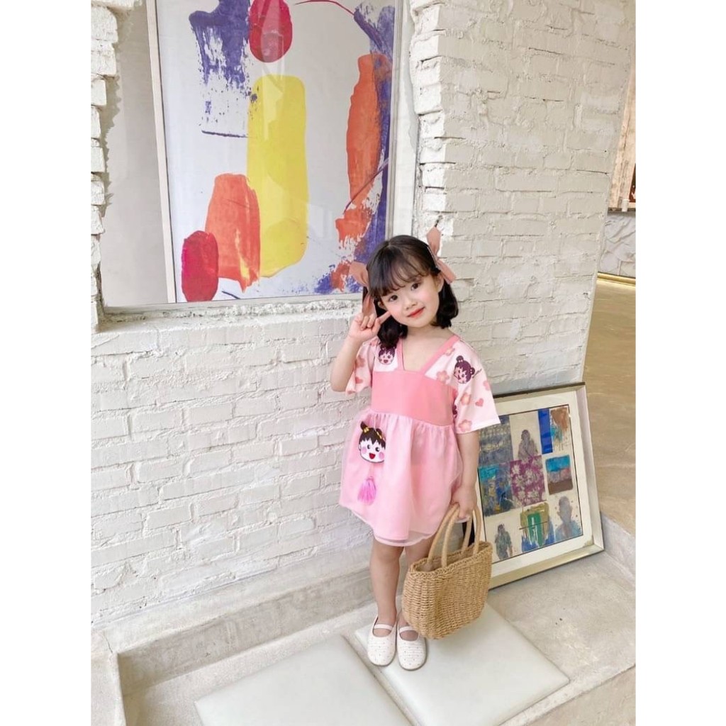 ชุดเดรสลูกสาว ชมพูหวานนแหววว น่ารักมากก No.114