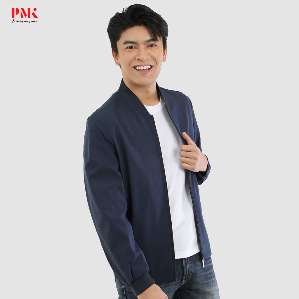 PMK-M05JBSP02- เสื้อแจ็คเก็ต รุ่น Smooth Premium สีกรมท่า หนานุ่ม ใส่สบาย ไม่ร้อน แจ็คเก็ตพนักงาน