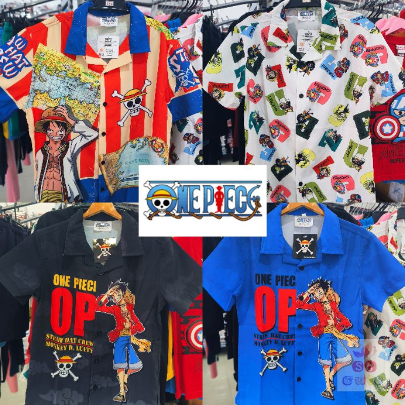 เสื้อเชิ้ตเด็กวันพีซ OnePiece ลิขสิทธิ์แท้ ผ้าลื่นนิ่ม ใส่สบาย
