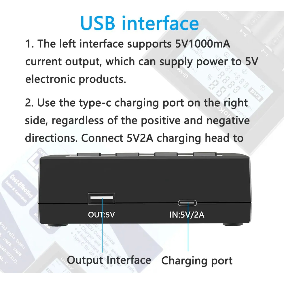 เครื่องชาร์จถ่าน Liitokala Lii-M4 ราง 4 ช่อง สำหรับ ถ่าน18650 ถ่านAA ถ่านAAA Ni-MH Li-ion มีโหมดTest