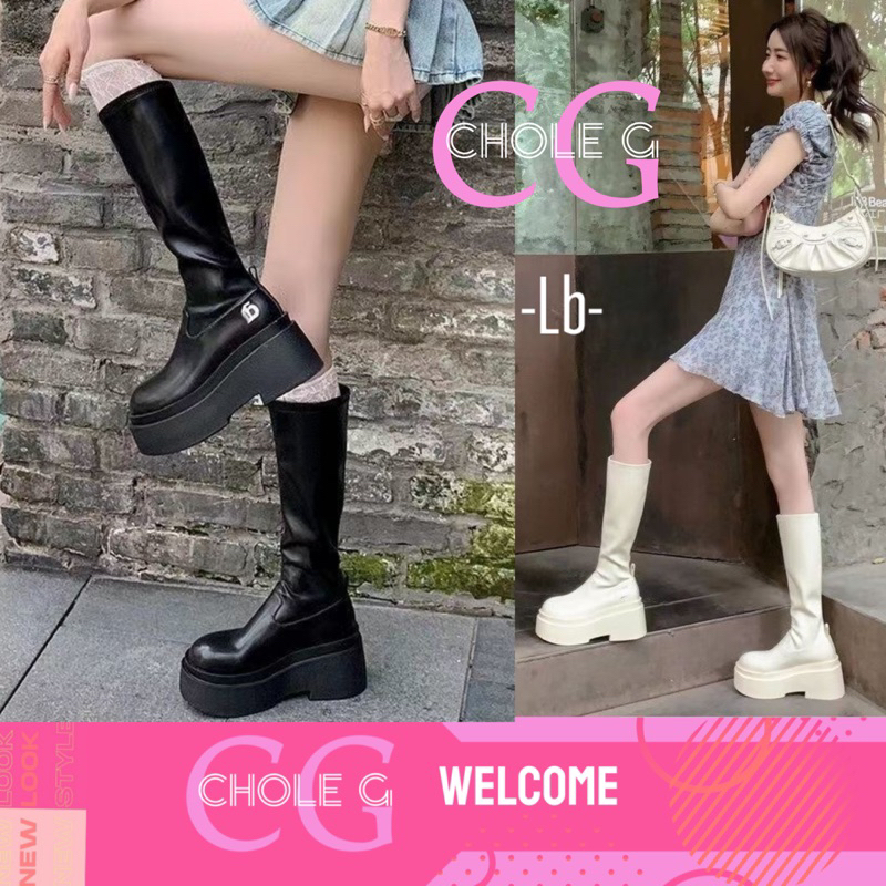 [ส่งด่วนถึงภายใน3ชม.ได้ ] Chole G:Lb Long Boots รองเท้าบูทหนังยาว ทรงสวย รองเท้าบูทเกาหลี รองเท้าบูทลุยหิมะ ส้นสูง 7cm