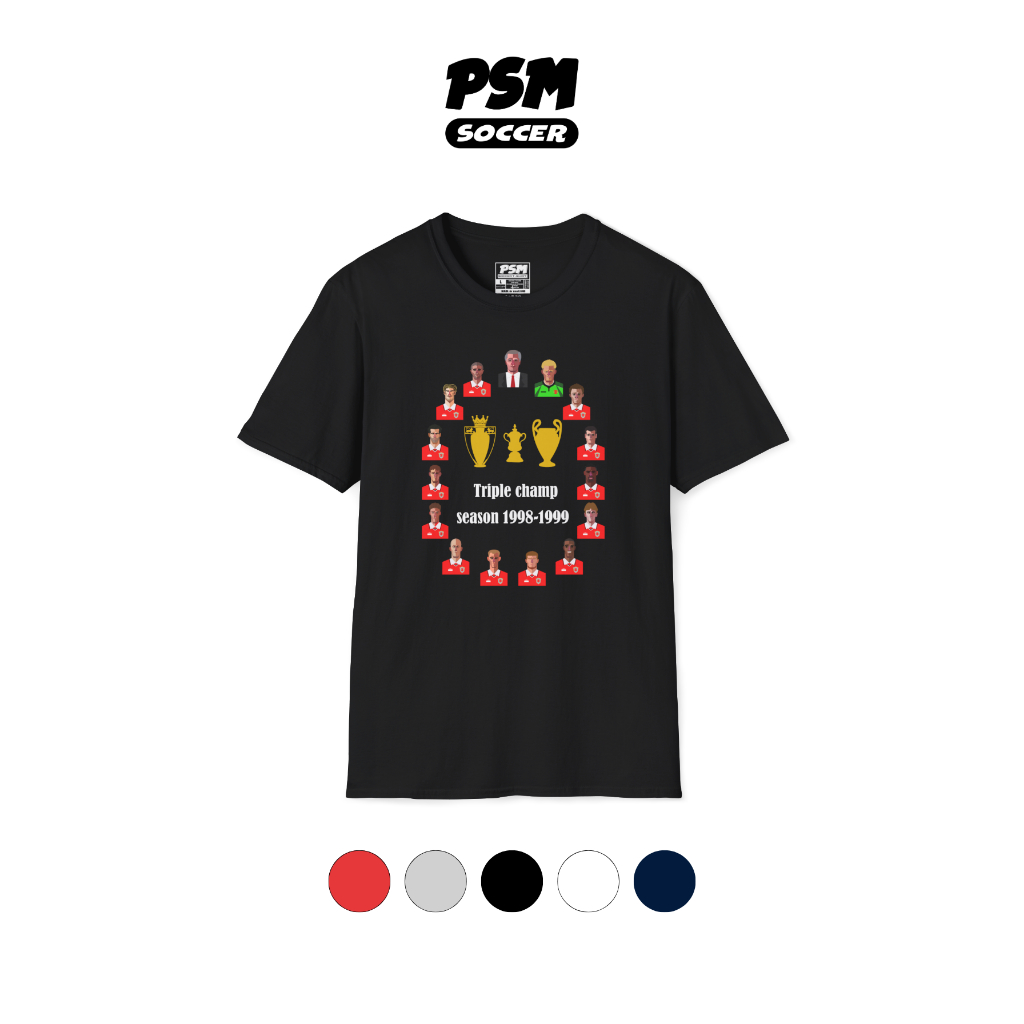 PSM เสื้อยืดลายนักฟุตบอล แมนฯ ยูไนเต็ด 1998/99 ทริปเปิลแชมป์