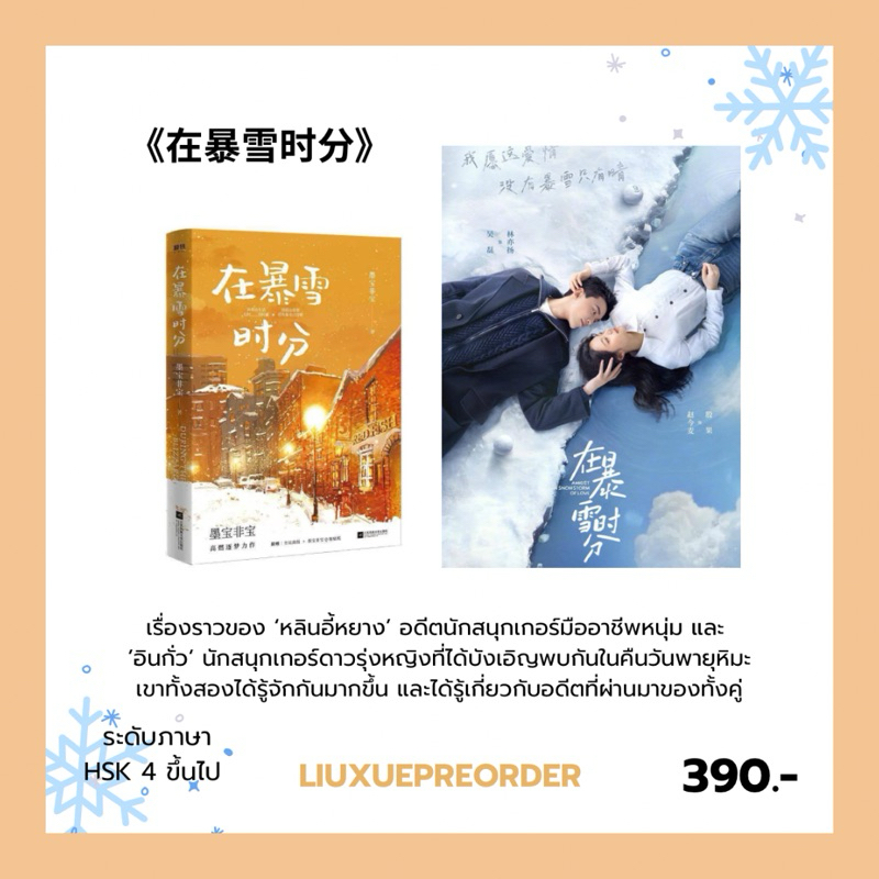 Preorder ❄️ นิยายต้นฉบับภาษาจีน《在暴雪时分》 Amidst a Snowstorm of Love ลมหนาวและสองเรา ✨