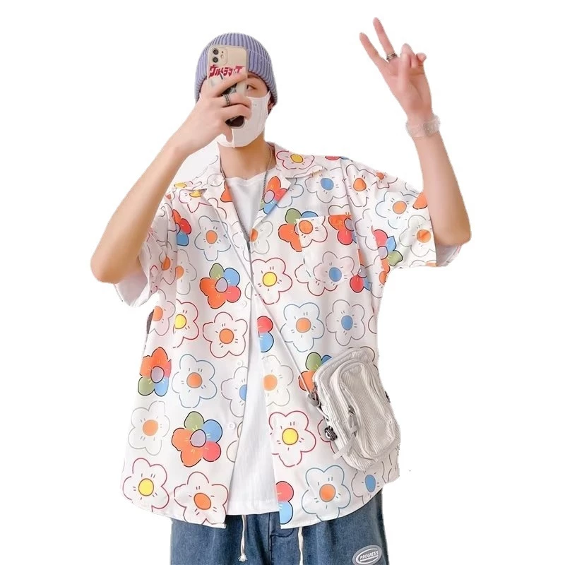 S100 เสื้อฮาวายลายสงกรานต์ แขนสั้น ชาย-หญิง สไตล์เกาหลี thumbnail 8
