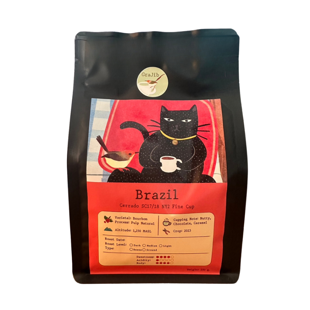 เมล็ดกาแฟคั่ว บราซิล Brazil Cerrado SC17/18 NY2 Fine cup | คั่วกลาง คั่วเข้ม | Grajib Roaster กระจิบ - รูปที่ 2