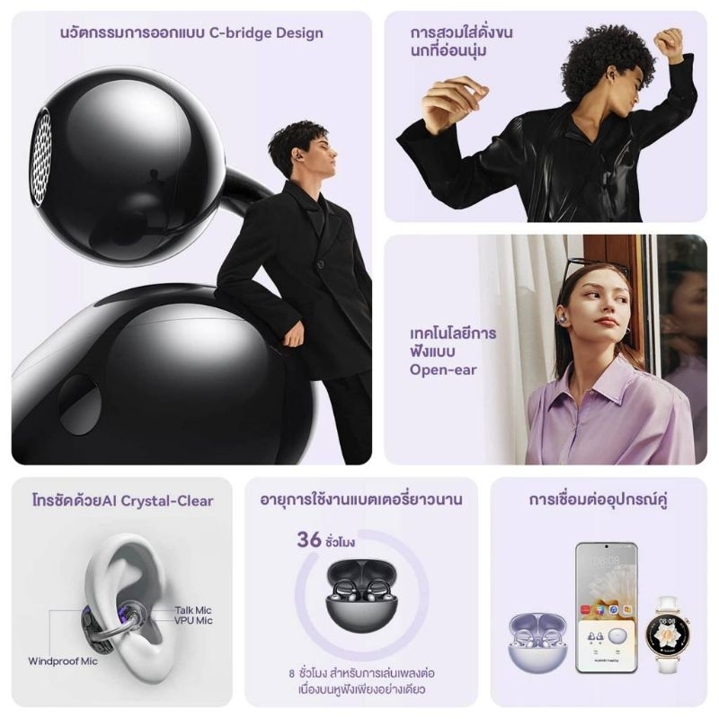 Huawei Freeclip ประกันศูนย์ Huawei 1ปี