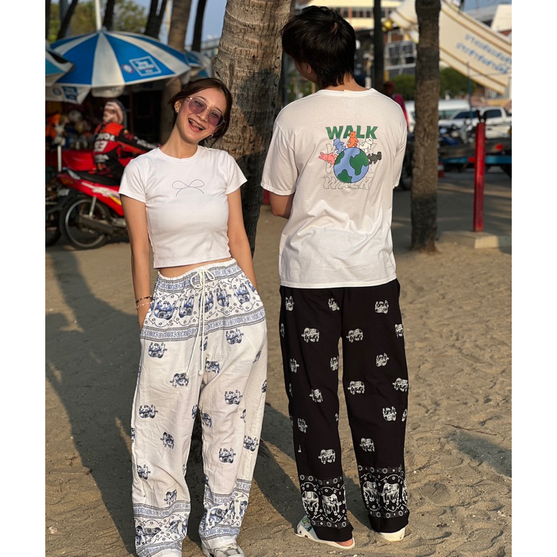 กางเกงช้าง ขายาว ผ้าฝ้าย ใส่ได้ทั้งชายและหญิง