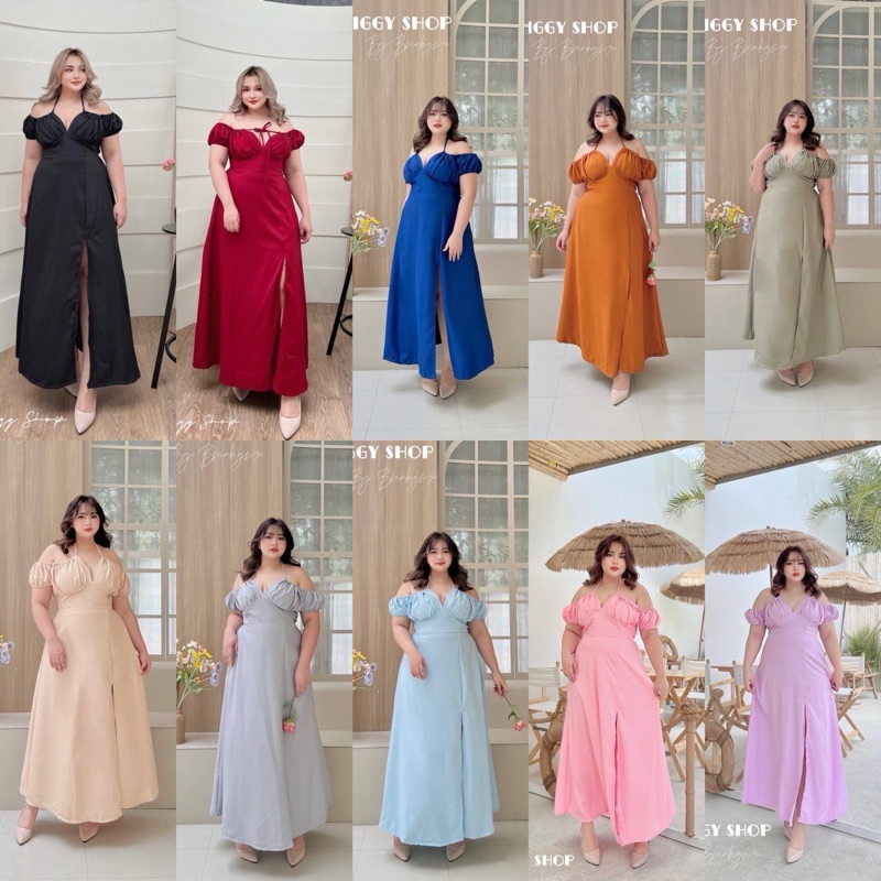 เดรสยาว ออกงานสุดปัง เรียบ หรู เซ็กซี่นิดๆ เสื้อผ้าสาวอวบอ้วน พลัสไซส์ ไซส์ใหญ่