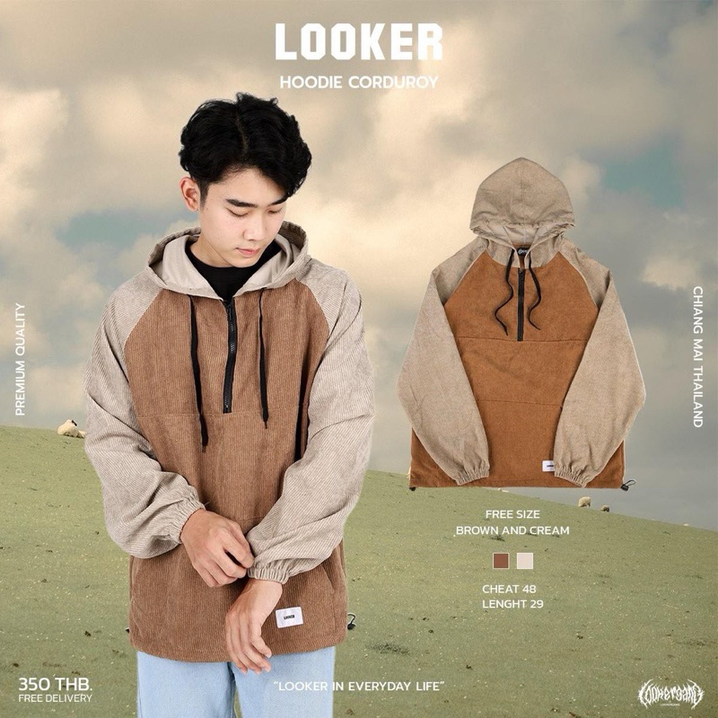 LOOKER - Hoodies ผ้าลูกฟูก (รุ่นซิป) รูปที่ 7