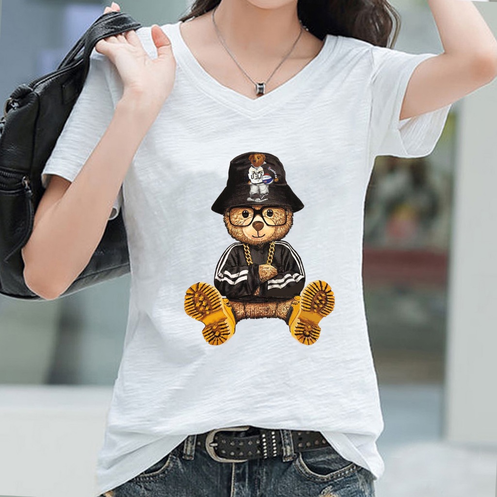 เสื้อแฟชั่นเกาหลี ผ้าCotton100% Collection Bear Girl สวยเก๋ High quality รุ่น C747