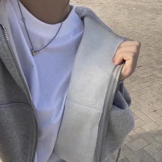 พร้อมส่ง🎀 เสื้อกันหนาวฮู้ด คลุมแขนยาว มีซิป เนื้อผ้านิ่ม ครอป