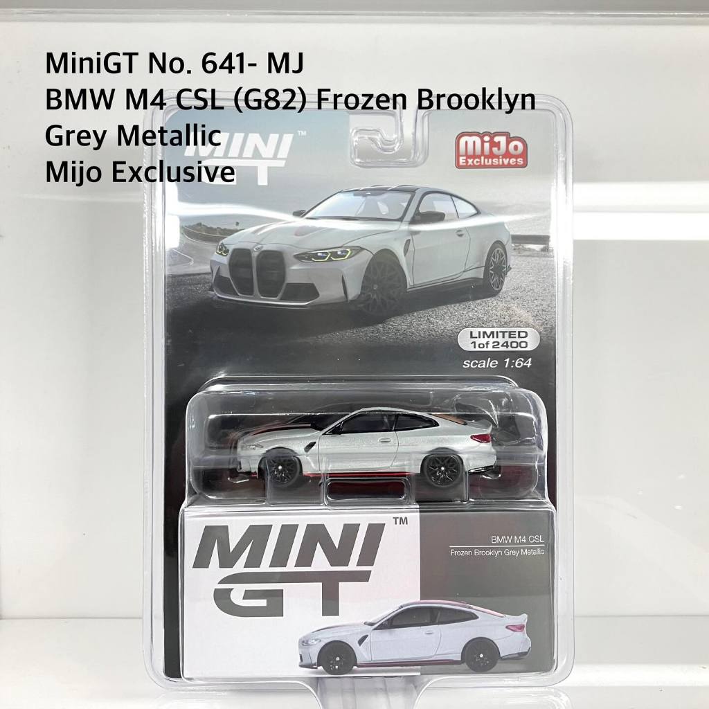 Mini GT No.641-MJ  BMW M4 CSL (G82) Frozen Brooklyn Grey Metallic  Mijo Exclusive / blister package