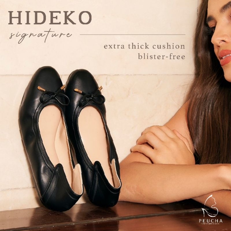 Peucha hideko signature - Black รองเท้าคัชชูสีดำ