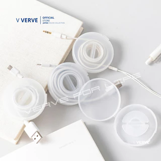 Verve - ที่ม้วนสายชาร์จ ขนาดเล็ก แบบพกพา หมุนได้ สายเคเบิลข้อมูล จัดเรียง กล่องเก็บโทรศัพท์มือถือ ที่ม้วนสาย