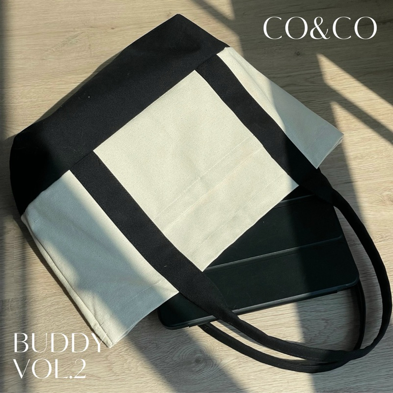 กระเป๋าผ้า buddy Vol.2 ผ้าแคนวาส 16oz (อยู่ทรงใส่ของได้เยอะ) มีกระเป๋าข้างนอก-ข้างใน