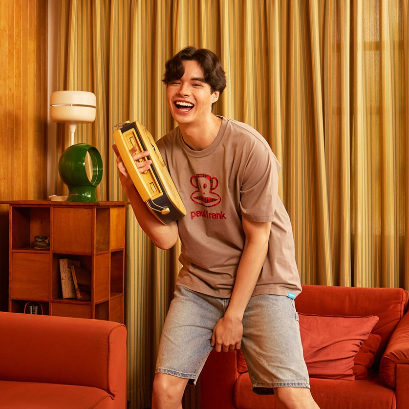 PAUL FRANK เสื้อยืด MENS TEES RED TARTAN JULIUS