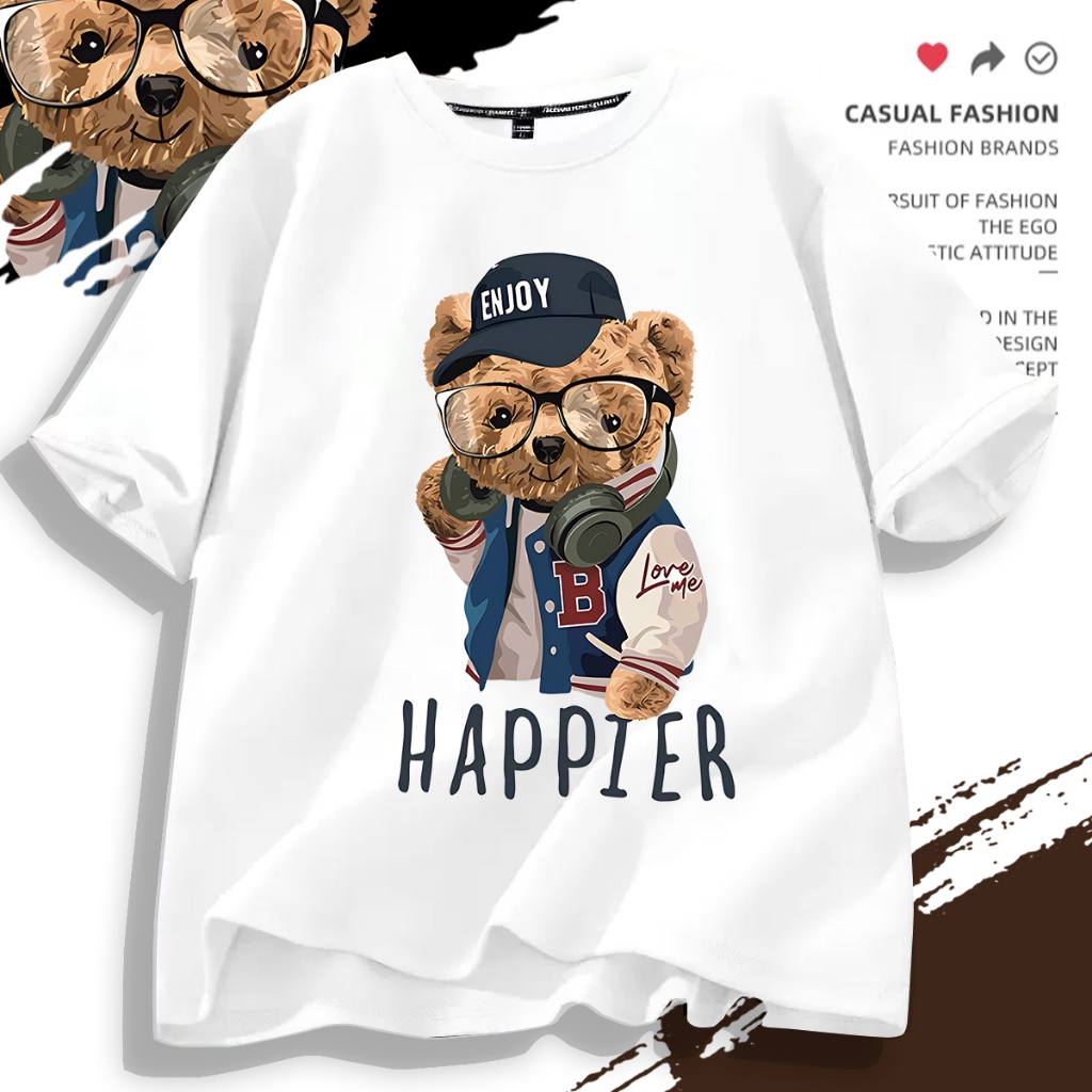 D549เสื้เสื้อยืดแขนสั้ง ผ้านุ่มยืดได้ใส่สบายฯ ลายแฟชั่งสวยน่ารักใส่ได้ทั้งชายและหญิง