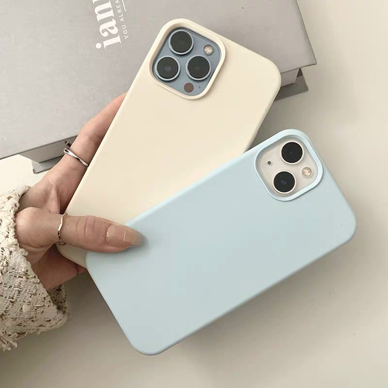 Supercase i7-i15promax เคสซิลิโคน กันเปื้อน บุกำมะหยี่ Silicone Cover Case azure blue - รูปที่ 4