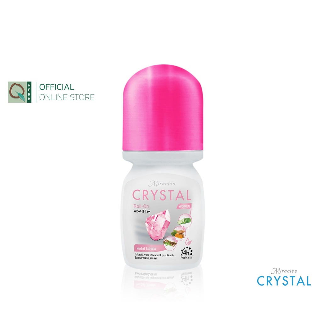 Miracles Crystal (คริสตัล) Deo Roll-on โรลออนสารส้มผู้หญิง ระงับกลิ่นกาย 50 มล.