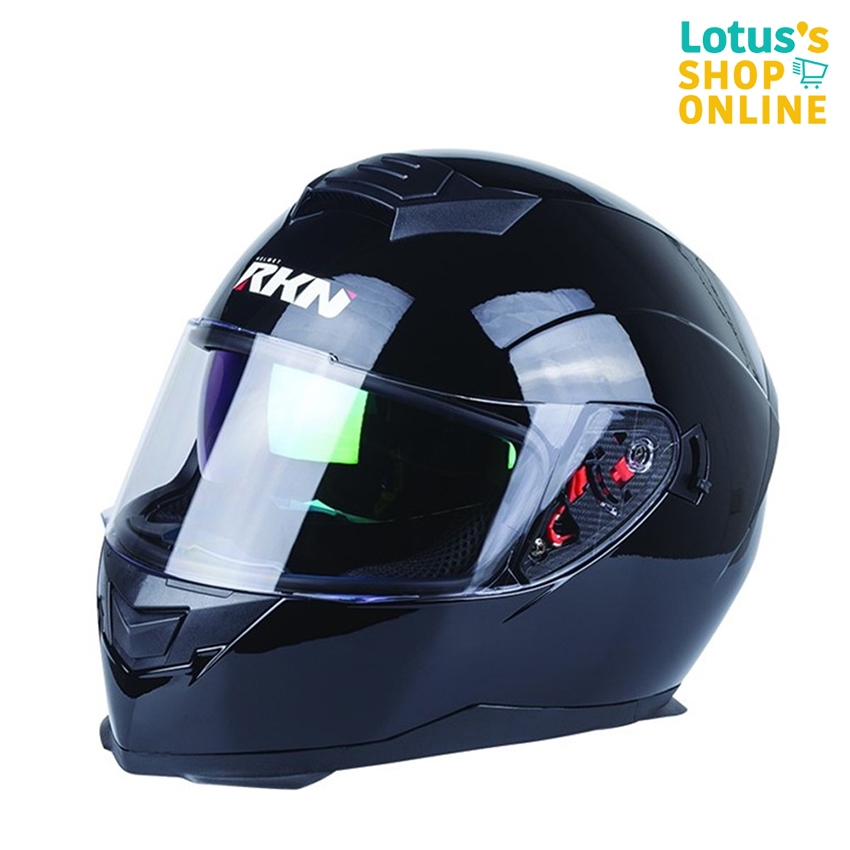 อาร์เคเอ็น หมวกกันน็อคเต็มใบ แว่น2ชั้น L สีดำ RKN HELMET FULL DOUBLE VISOR L BLACK