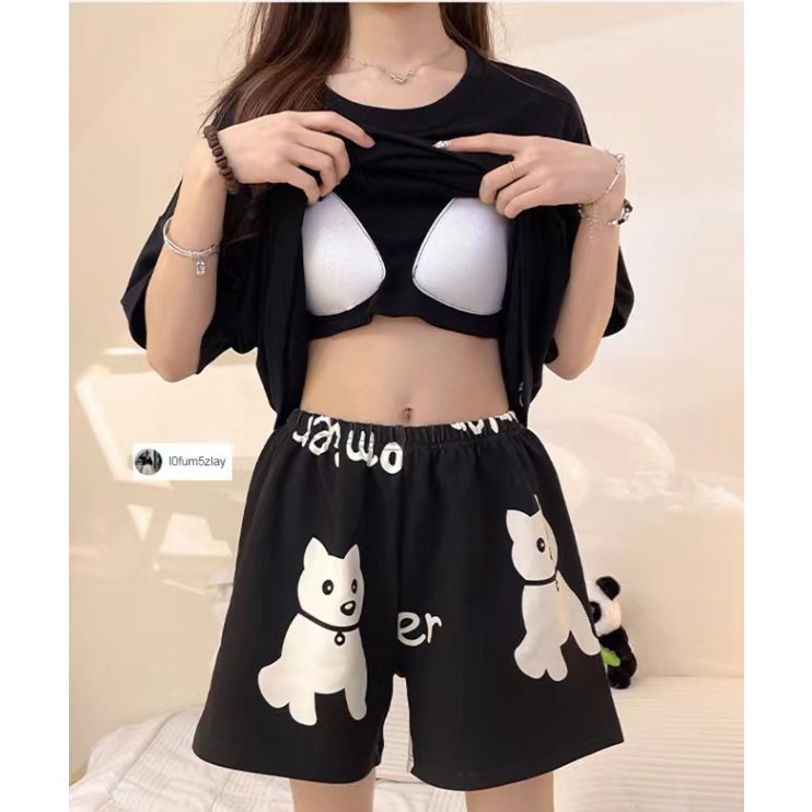 🐶(ราคาถูกที่สุด) ชุดนอน， พร้อมแผ่นรองหน้าอก， ผ้าฝ้ายคุณภาพดี，สไตล์ลําลอง， ได้รับความนิยมอย่างมาก，M-2XL - รูปที่ 7