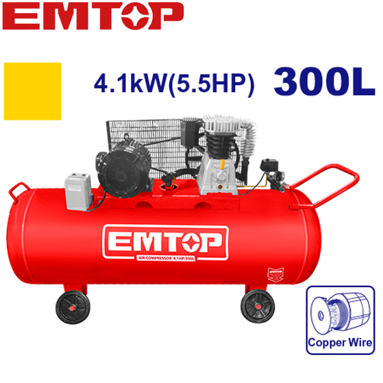 EMTOP ปั๊มลม ความจุถังลม 300 ลิตร ( Air compressor ) แรง 5.5HP รุ่น EACPB50303