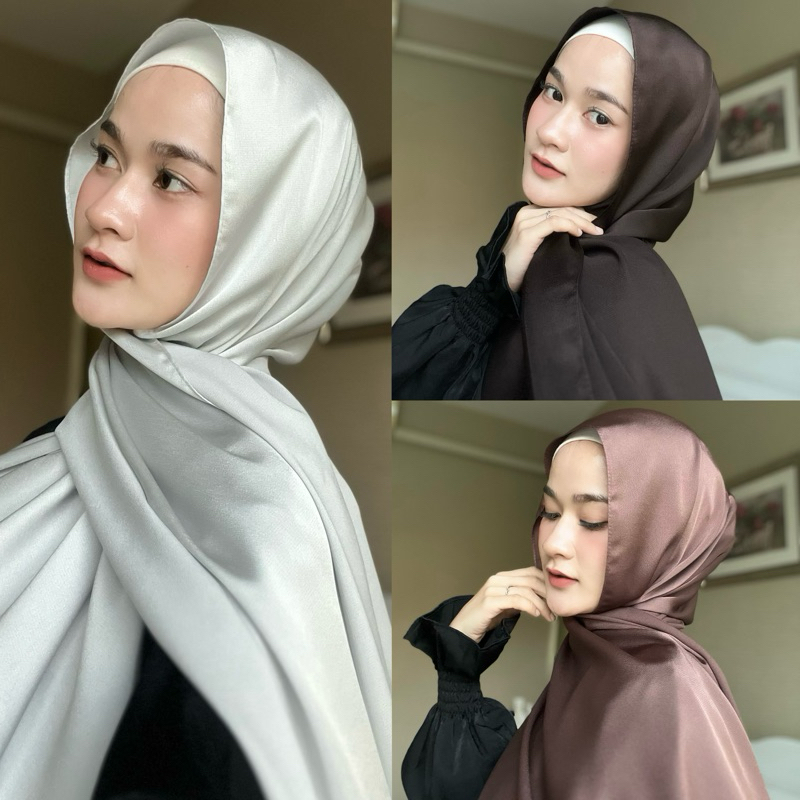 Satin~ Hijabผ้าคลุมบับเบิลซาติน มีให้เลือกถึง 18 สี