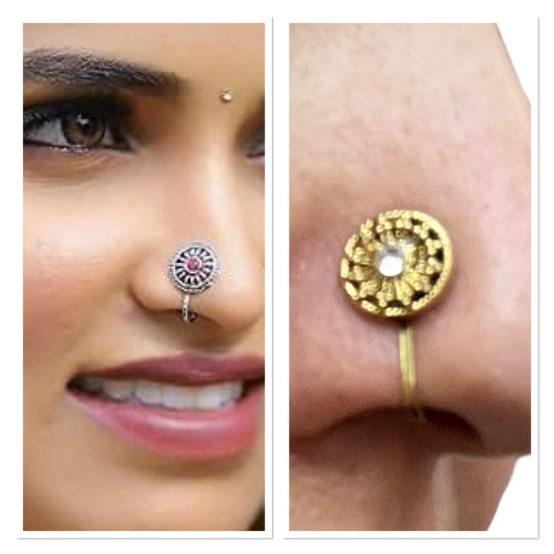 nose pin from india จิวจมูก แบบหนีบใช้ง่ายๆไม่ต้องเจ็บ สินค้าจากอินเดีย