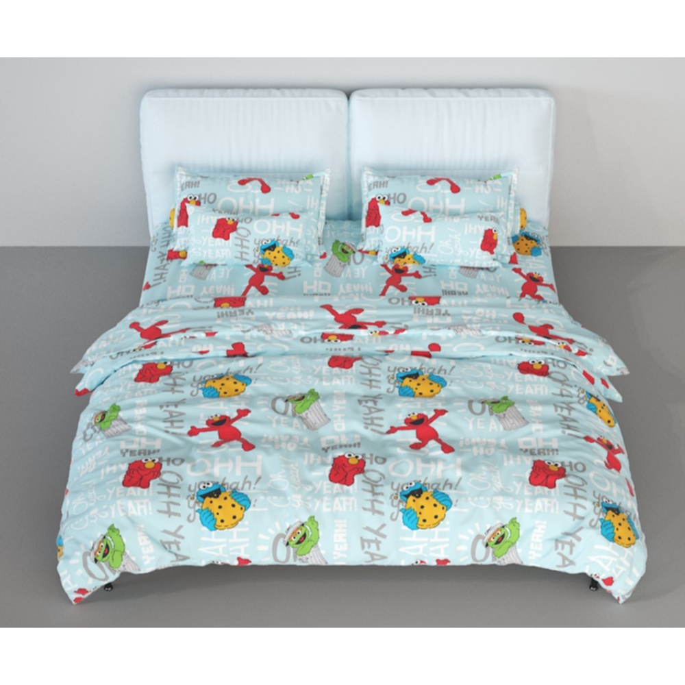 ผ้าปูที่นอน ผ้านวม เนื้อผ้า Bamboo 100% ทอ 1000 เส้นด้าย ลาย sesame street Ohh Yeah สินค้าลิขสิทธิ์แ