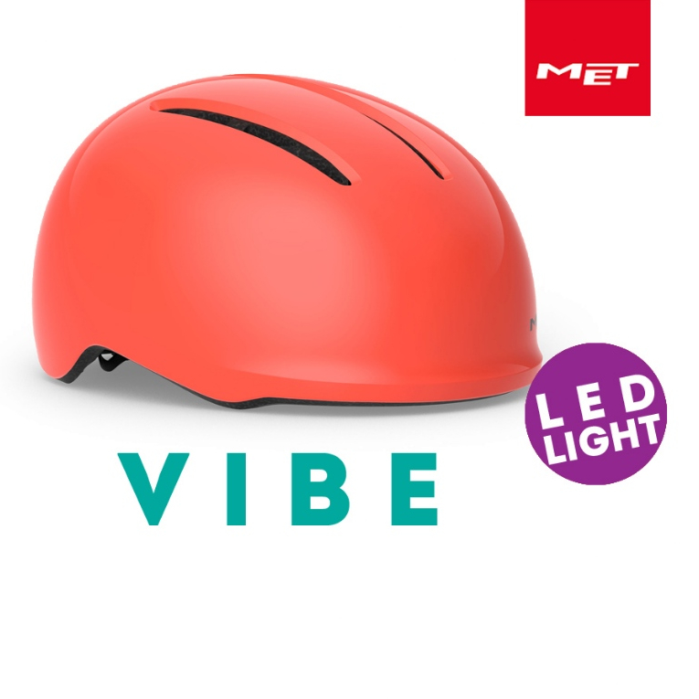 หมวกจักรยานรถพับ รถซิตี้ไบค์ จักรยานไฟฟ้า พร้อมไฟท้าย LED  MET Vibe
