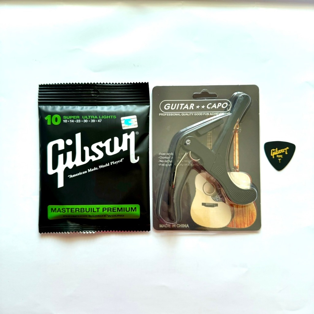 เซ็ตสุดคุ้มสายกีตาร์Gibson โปร่ง+คาโป้ในราคาพิเศษสุดเพียงเซ็ตละ🔥89฿เท่านั้นสินค้าค