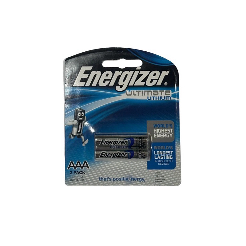 ถ่านEnergizer ultimate lithium AAA 1.5V แพค2ก้อน(หมดอายุ12/2039)