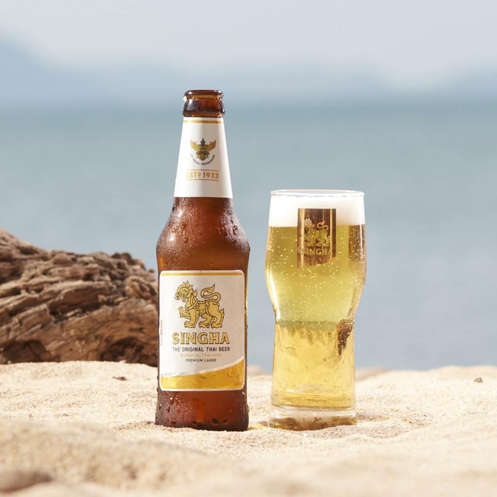 แก้วเบียร์สิงห์ singha ขนาด 360 ml. สีทอง แก้วเบียร์สด สินค้าพรีเมี่ยม