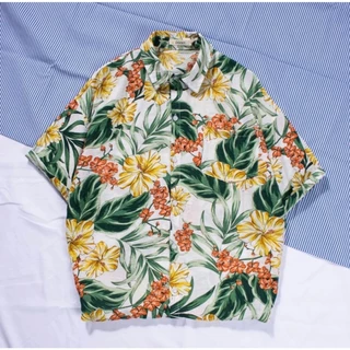 เสื้อฮาวาย hawaii เสื้อเชิ้ตฮาวายแขนสั้นพิมพ์ลาย เสื้อสงกรานต์ ฮาวายสไตล์เกาหลี ผ้านิ่มใส่สบาย ผ้าระบายอากาศ