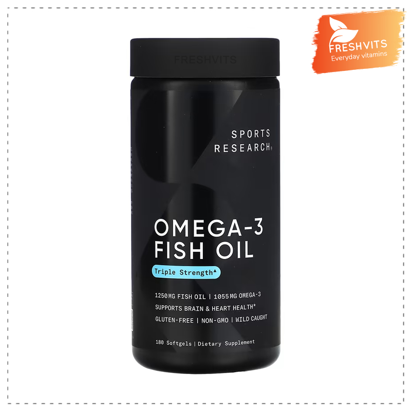 Sports Research, Omega-3 Fish Oil, Triple Strength, 180 Softgels