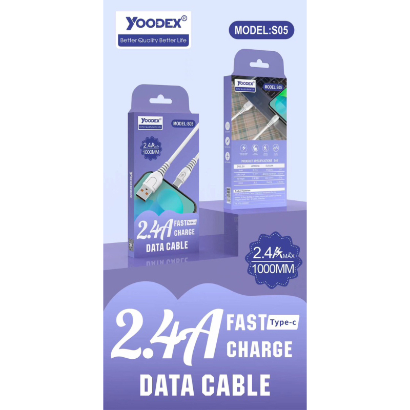 YOODEX สายชาร์ท มาใหม่ S05 2.4A 1M Micro/TypeC