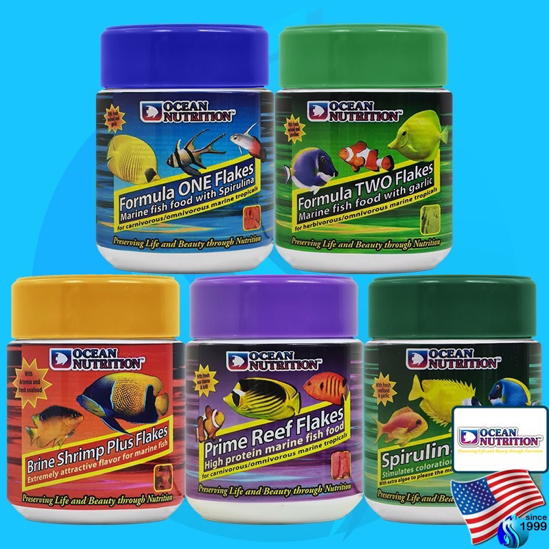 Ocean Nutrition Flakes 34g / 71g อาหารแผ่น Fish food Flakes food อาหารปลา F1 F2 BrineShrimpPlus spir