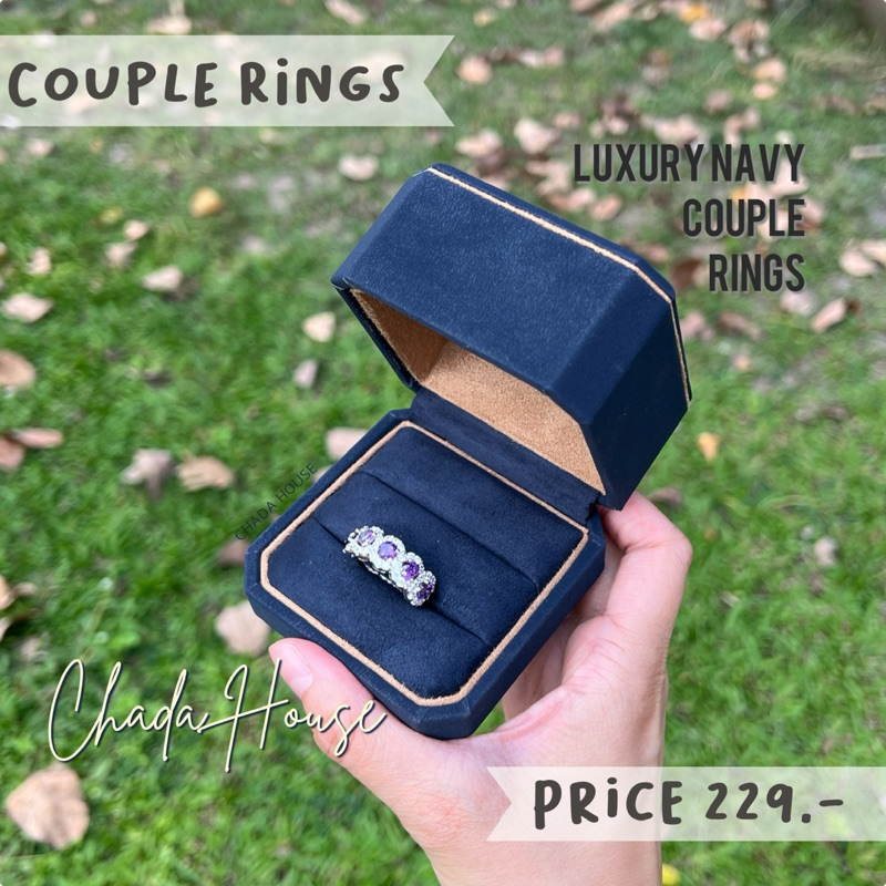 [พร้อมส่ง] กรอกโค้ด XC26A กล่องแหวนคู่ COUPLE RING BOX ใส่แหวนได้ 2 วง หนัง PU สีทอง ด้านในบุด้วยผ้าโพลีเอสเตอร์อย่างดี