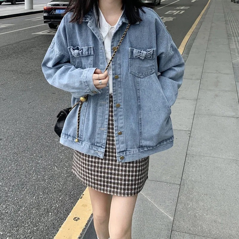 เสื้อแจ็คเก็ตยีนผู้หญิงสไตล์เกาหลี พร้อมส่ง