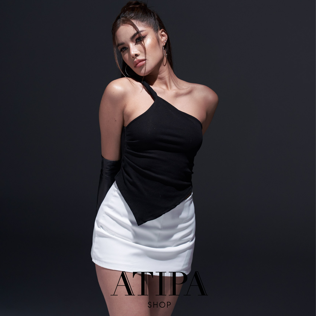 Atipashop - LALYN TANK TOP เสื้อปาดไหล่ ทรงปลายเฉียง
