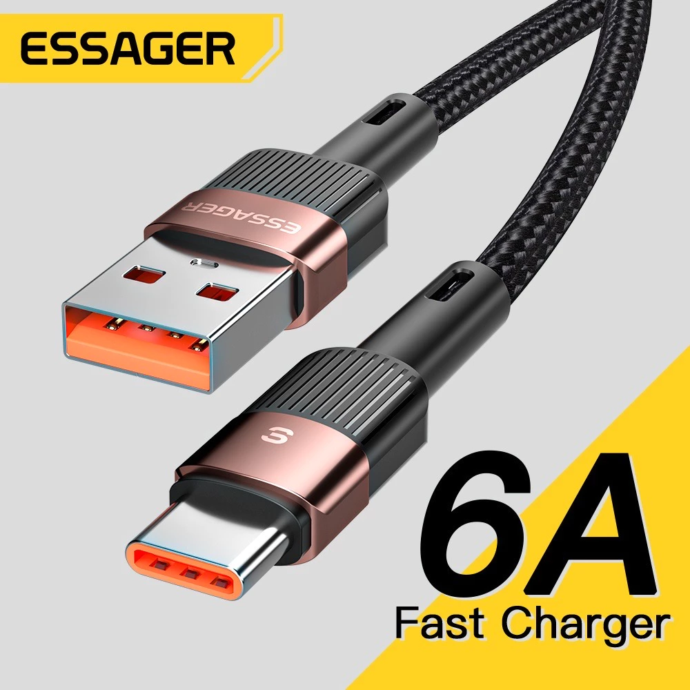 Essager 6A 66W USB Type C สายชาร์จเร็ว สําหรับ Samsung Xiaomi USB Type C ส่งด่วน1-2วัน รุ่น A02